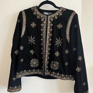 Zara Embellished Velvet Jacket